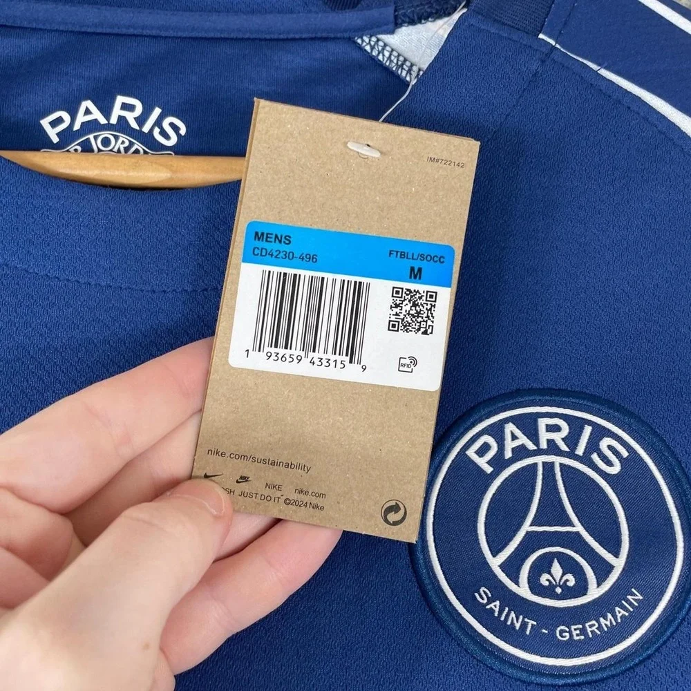 Paris Saint-Germain Shirt Mens Medium Blue Jordan Elias 25 PSG Soccer Jersey